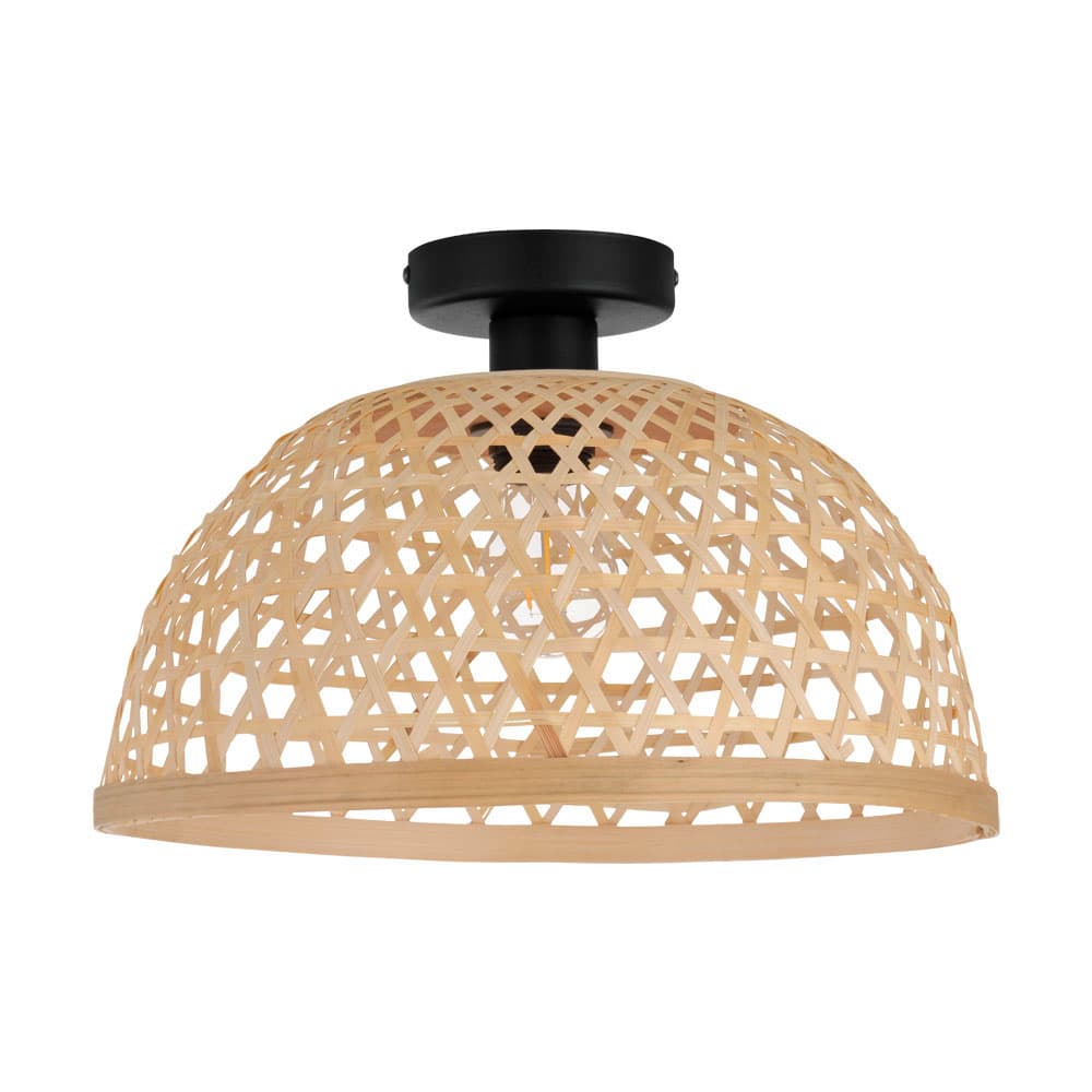 Eglo 43251 Потолочный светильник CLAVERDON, 1x40W (E27), 370, H245, сталь, черный/дерево, натуральный