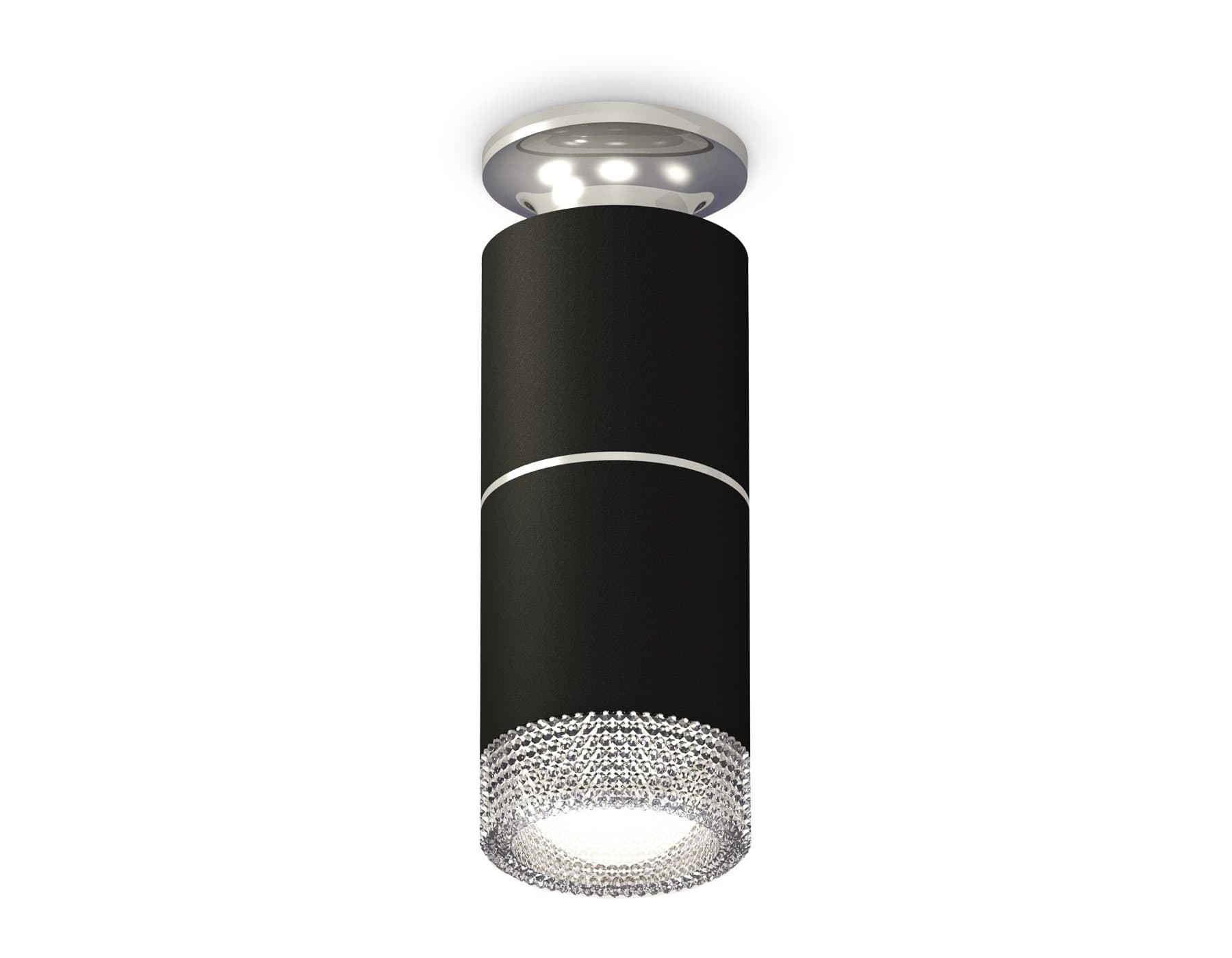 Ambrella Комплект накладного светильника XS6302222 SBK/PSL/CL черный песок/серебро полированное/прозрачный MR16 GU5.3 (N6903, C6302, A2060, N6151) — миниатюра 1