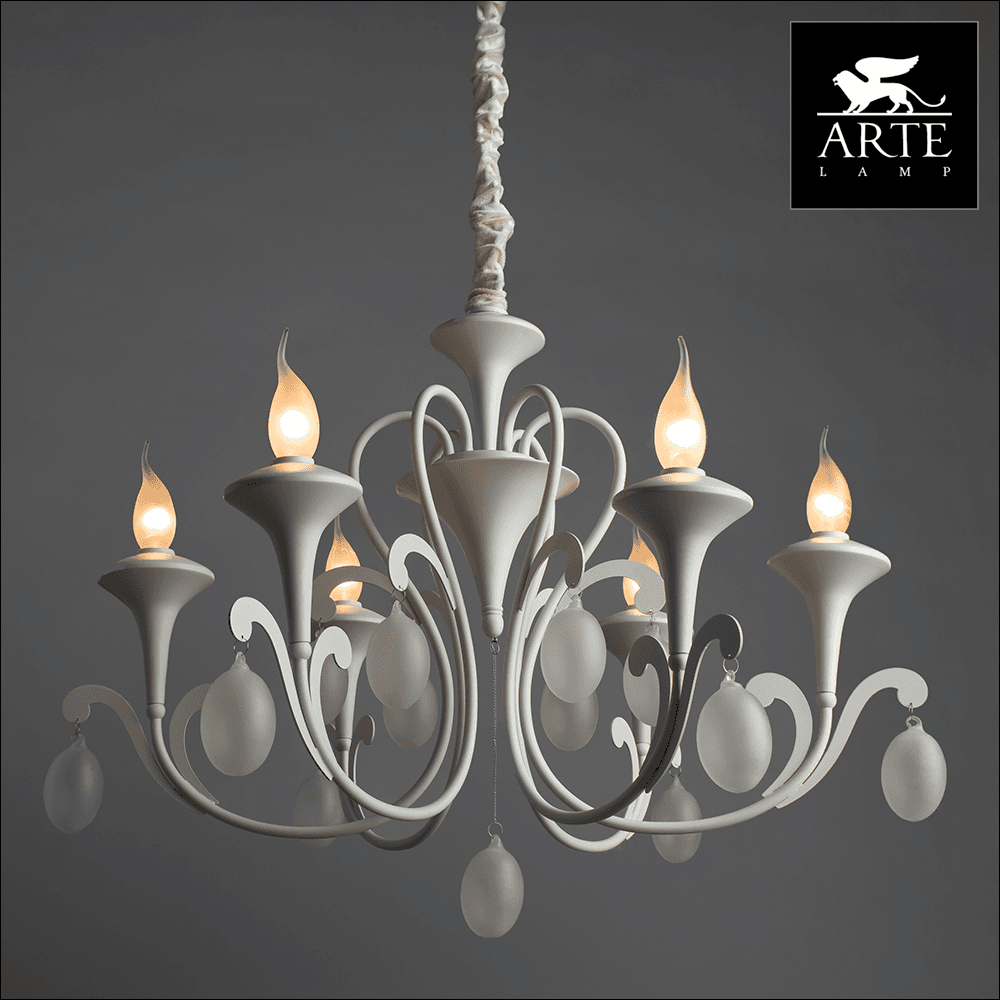 Arte Lamp Montmartre Белая Люстра 40W E14 A3239LM-6WH — миниатюра 2
