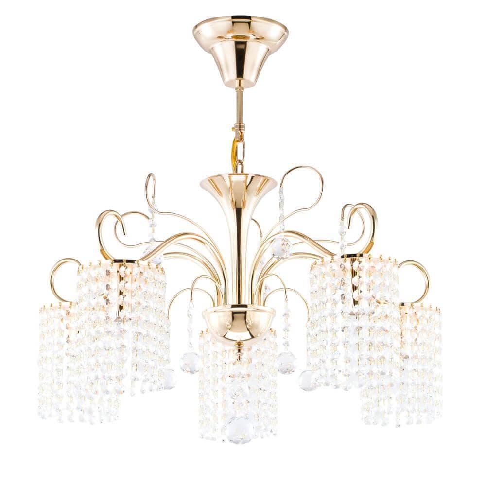 Freya Crystal Leona Золото Люстра E14 40W FR1127-PL-05-G — миниатюра 5