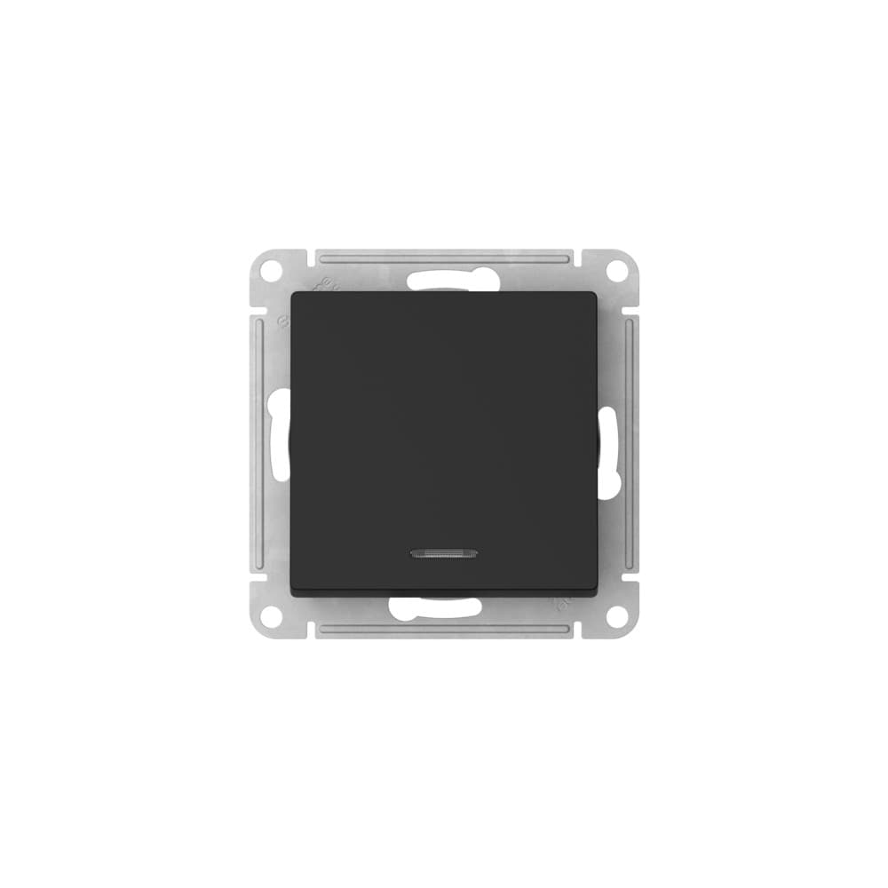 Systeme Electric AtlasDesign Карбон Переключатель 1-кл с подсветкой, сх.6а, 10АХ, мех., быстрозажим. клем. — миниатюра 3