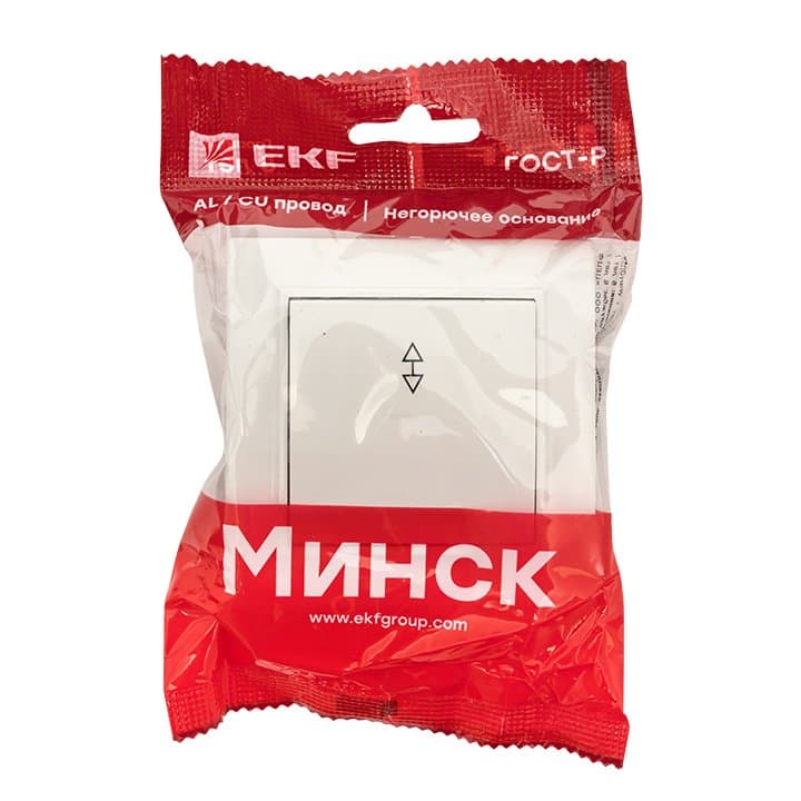 EKF Basic Минск Белый Выключатель проходной 1-кл, 10А, СП — миниатюра 6