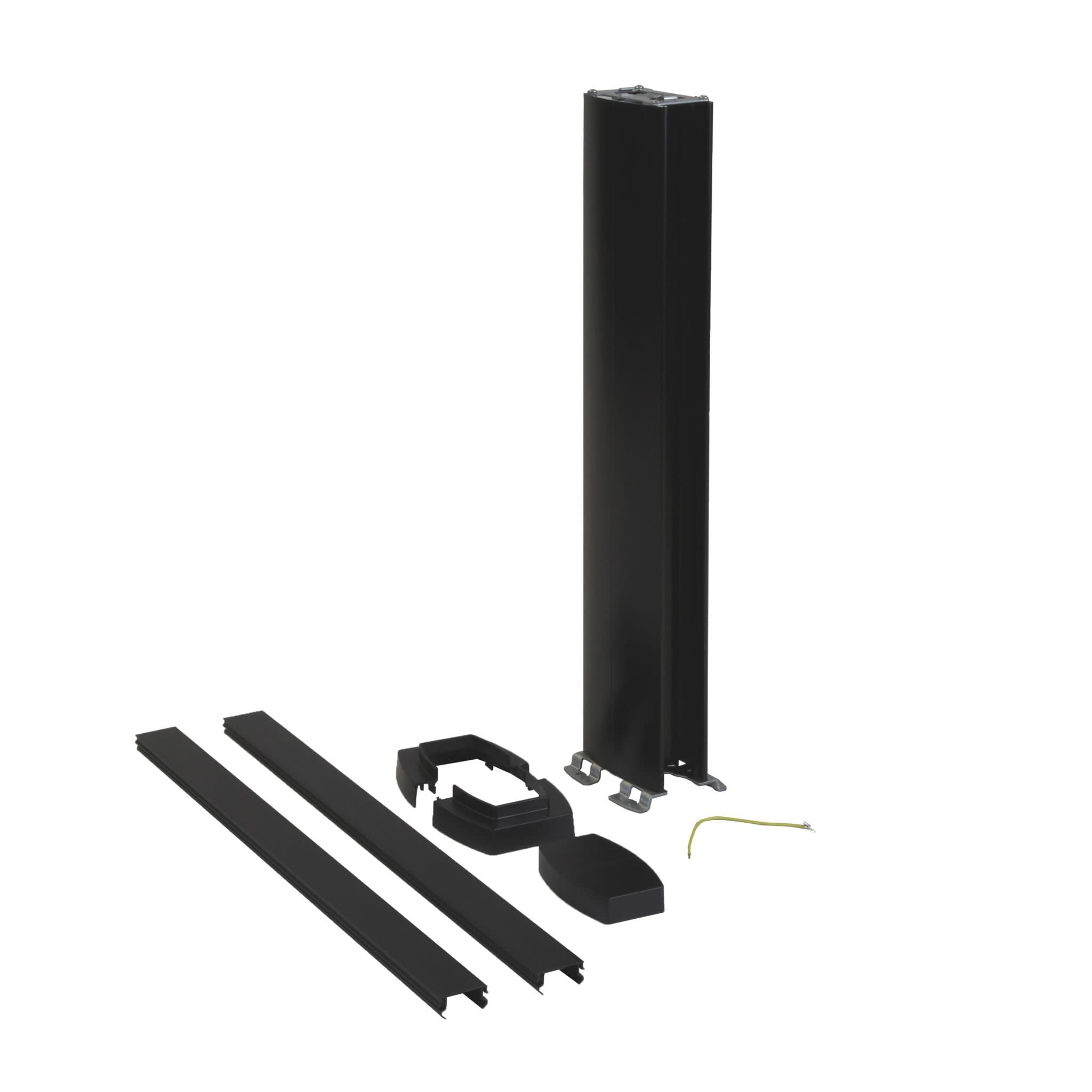 Legrand Snap-On мини-колонна алюминиевая с крышкой из пластика, 2 секции, высота 0,68 метра, цвет черный 653025 — миниатюра 2