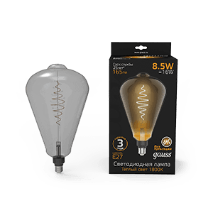 Gauss Лампа Filament ST164 8.5W 165lm 1800К Е27 gray flexible LED 157802005