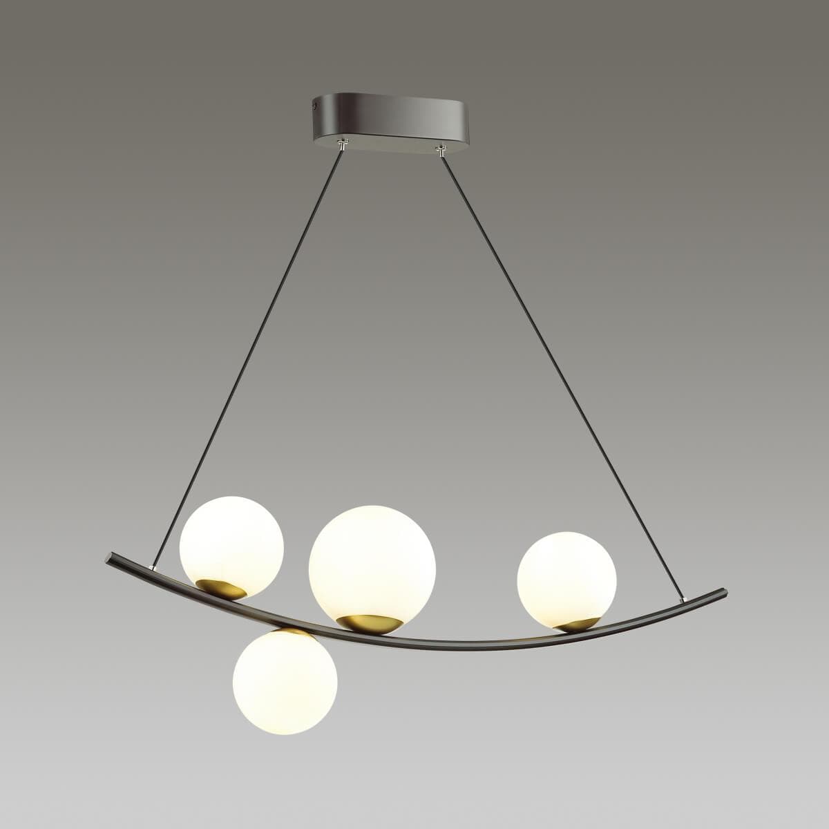 Odeon Light 4267/4 MODERN ODL21 215 бел.матов. акрил/ черн/металл Подвесной светильник Е14 4*40W DINO — миниатюра 4
