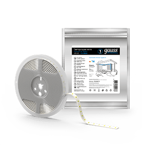 Gauss Лента LED Elementary 5050 -SMD 14.4W 12V DC холодный белый IP66 (ZIP Bag 5м) 356000314