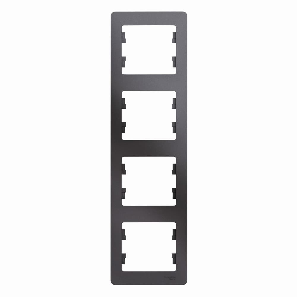 Systeme Electric Glossa Графит Рамка 4-ая, вертикальная