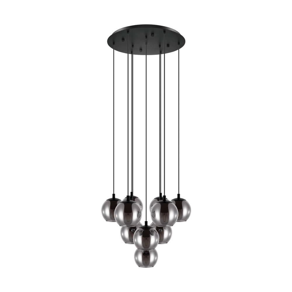 Eglo 98654 Подвес ARISCANI, 1х40W (E27), 200, H1100, cталь, черный /дымчатое стекло, черный-прозрачный