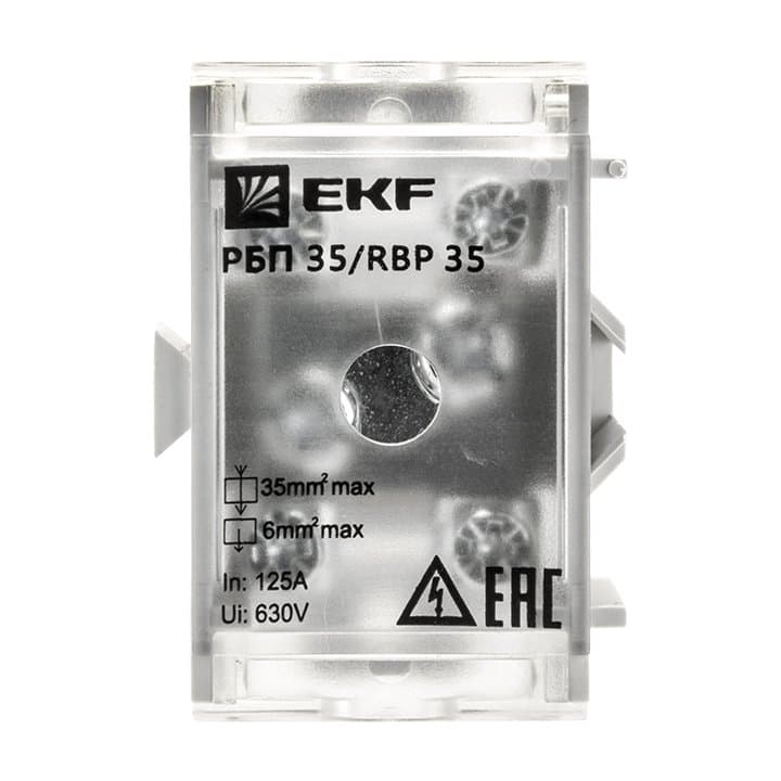EKF PROxima Распределительный блок проходной РБП 35 (1х35-4х6 мм2) 125/50А — миниатюра 5