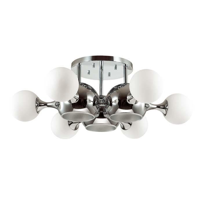 Odeon Light 3972/9C ODL18 327 хром/белый Люстра потолочная IP20 E27, E14 3*60W, 6*40W 220V MIOLLA