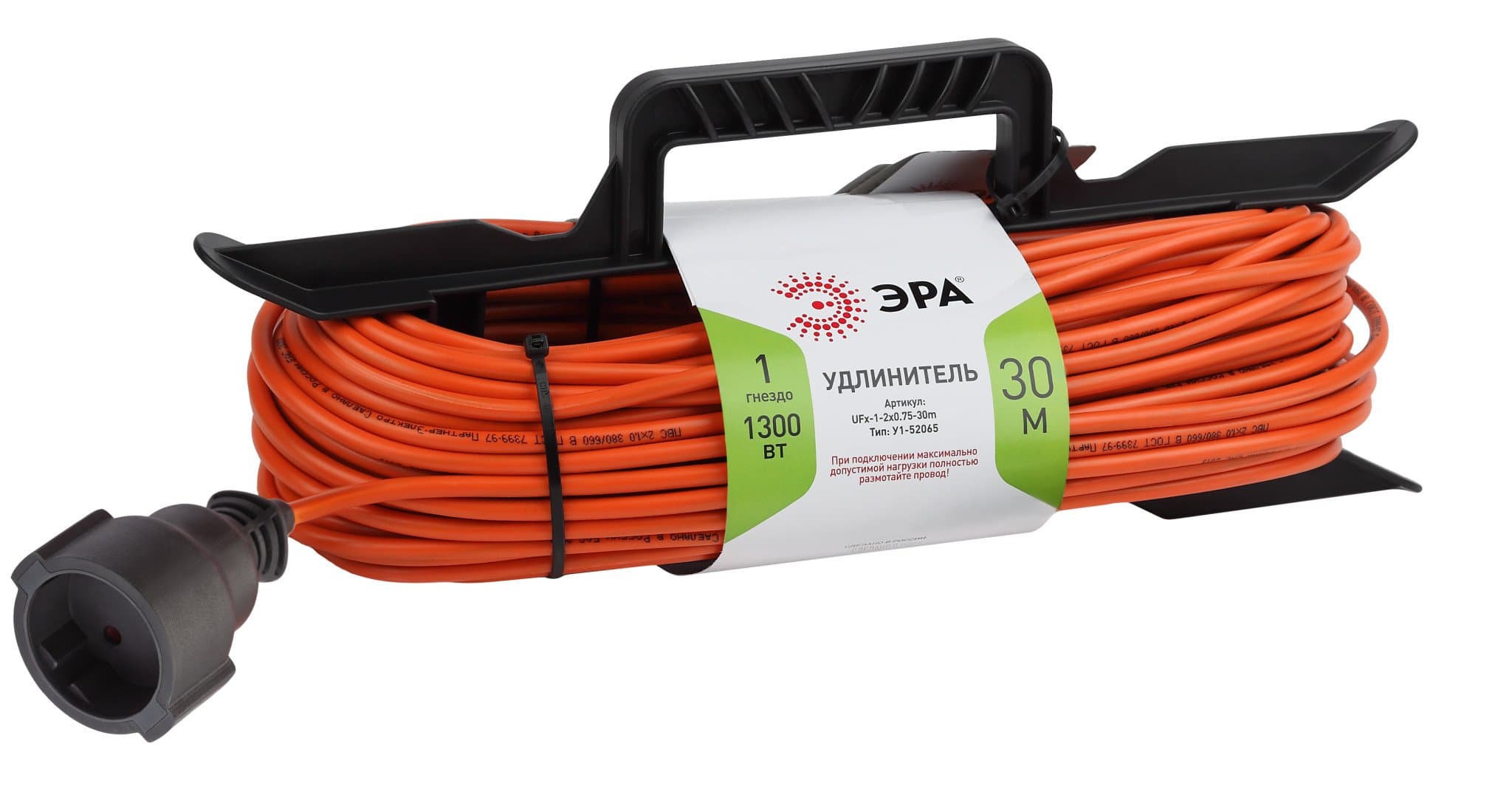 ЭРА UFx-1-2x0.75-30m-IP44 Удлинитель силовой на рамке б/з 1 гн 30м ПВС 2x0.75