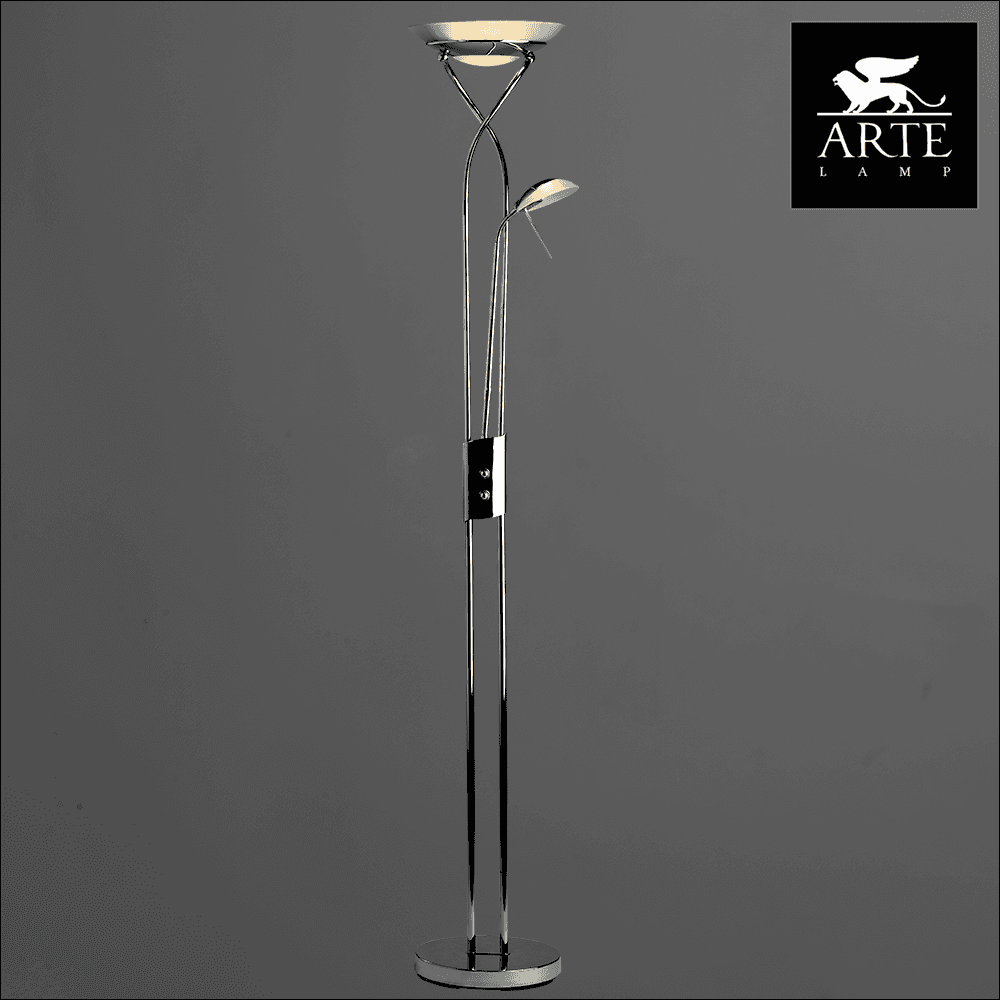 Arte Lamp Duetto Хром/Белый Торшер 1x230W, 1x33W 1xR7S-118mm, 1xG9 1x2300,1x330lm A4399PN-2CC — миниатюра 2