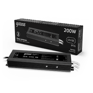 Gauss Блок питания для светодиодной ленты пылевлагозащищенный 200W 12V IP66 202023200 — миниатюра 1