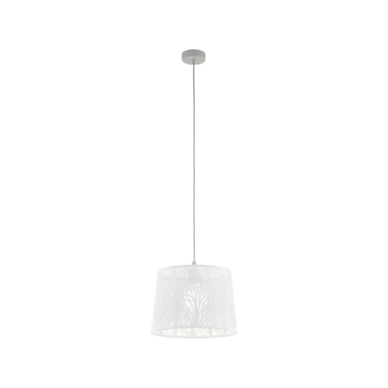 Eglo 49489 Подвес HAMBLETON, 1x60W (E27), 350, H1100, сталь, никель матовый/сталь, белый
