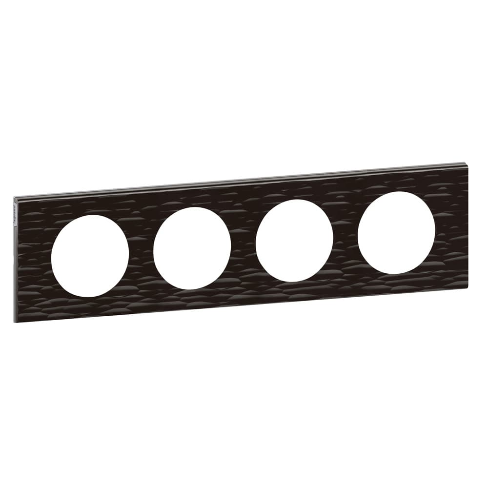 Legrand Celiane2 Corian Черный рифленый Рамка 4-ая (2+2+2+2 мод) 069024 — миниатюра 2