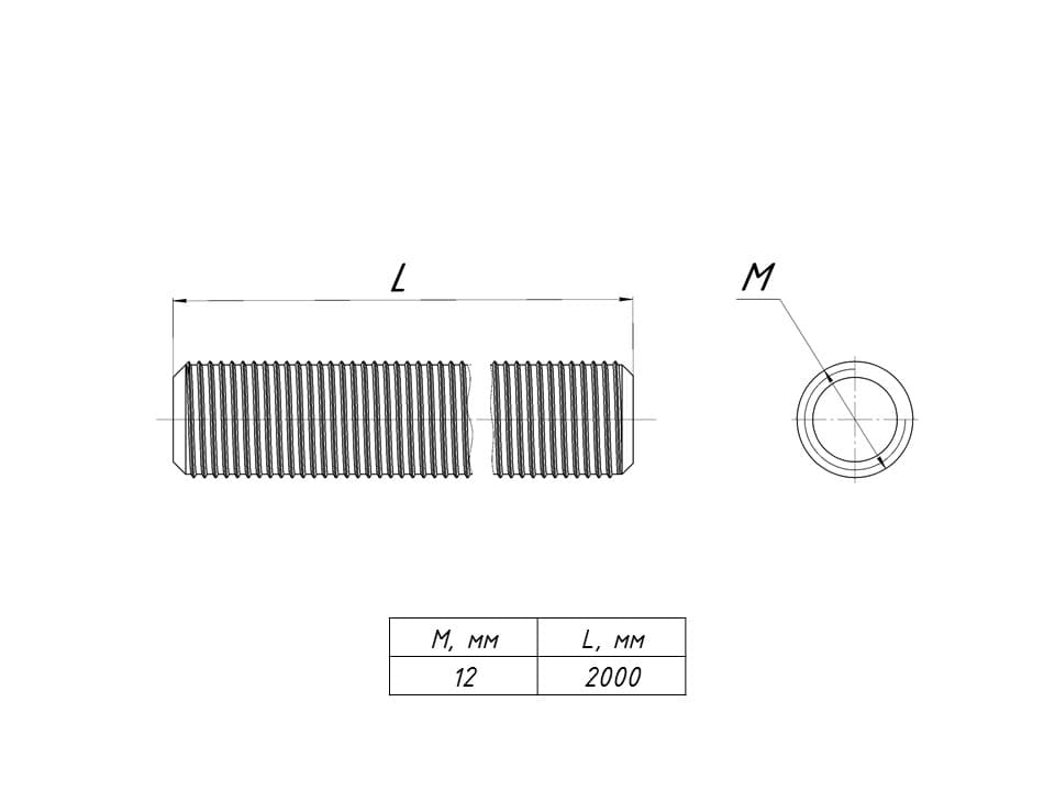 EKF PROxima Шпилька М12x2000 — миниатюра 2