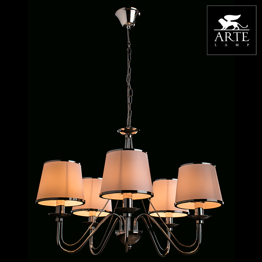 Arte Lamp Aurora Хром/Белая Люстра 40W E14 A1150LM-5CC — миниатюра 2