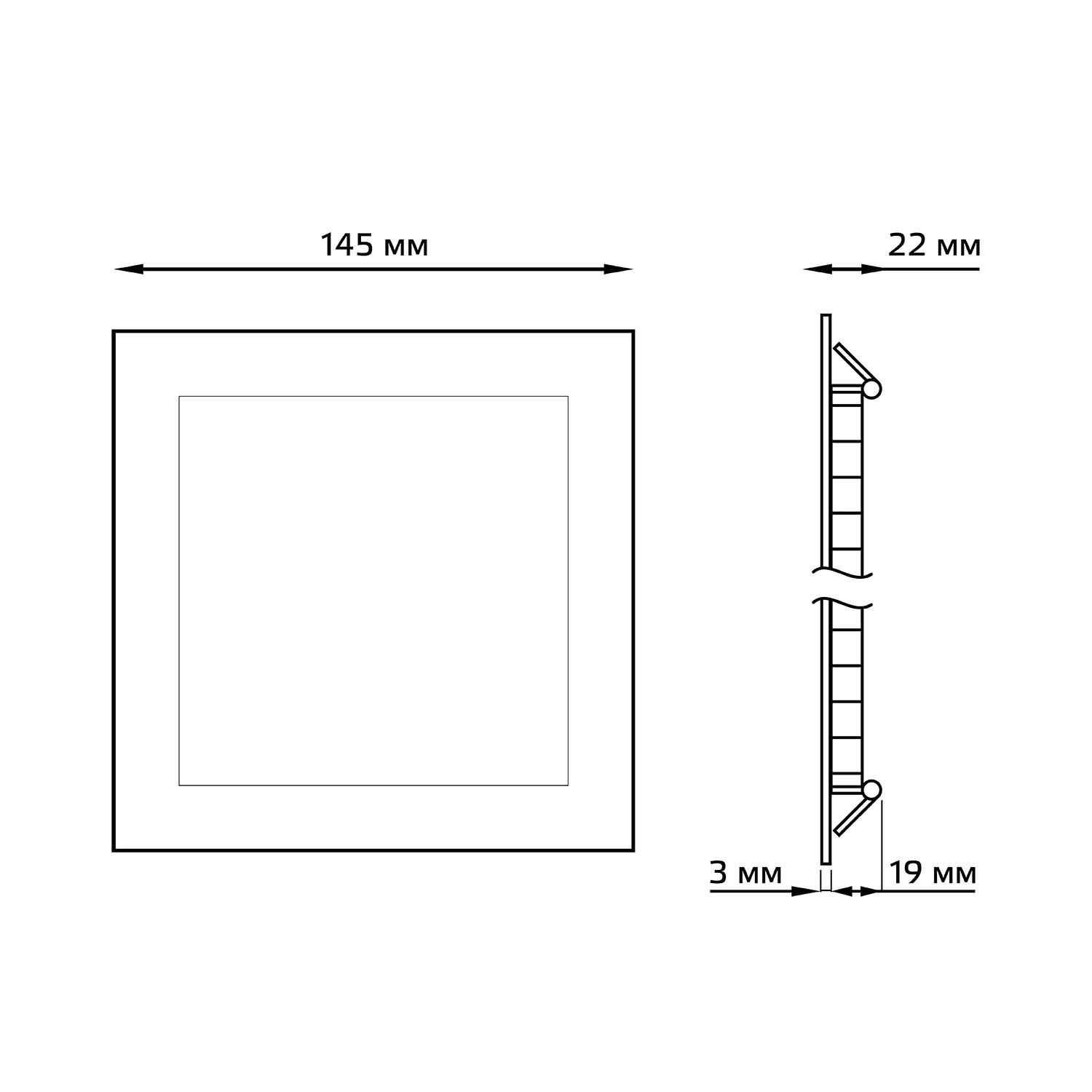 Gauss Светильник Slim квадрат 9W 610lm 3000K 180-265V IP20 монтаж Ø130*130 145*145*22 LED 940111109 — миниатюра 3