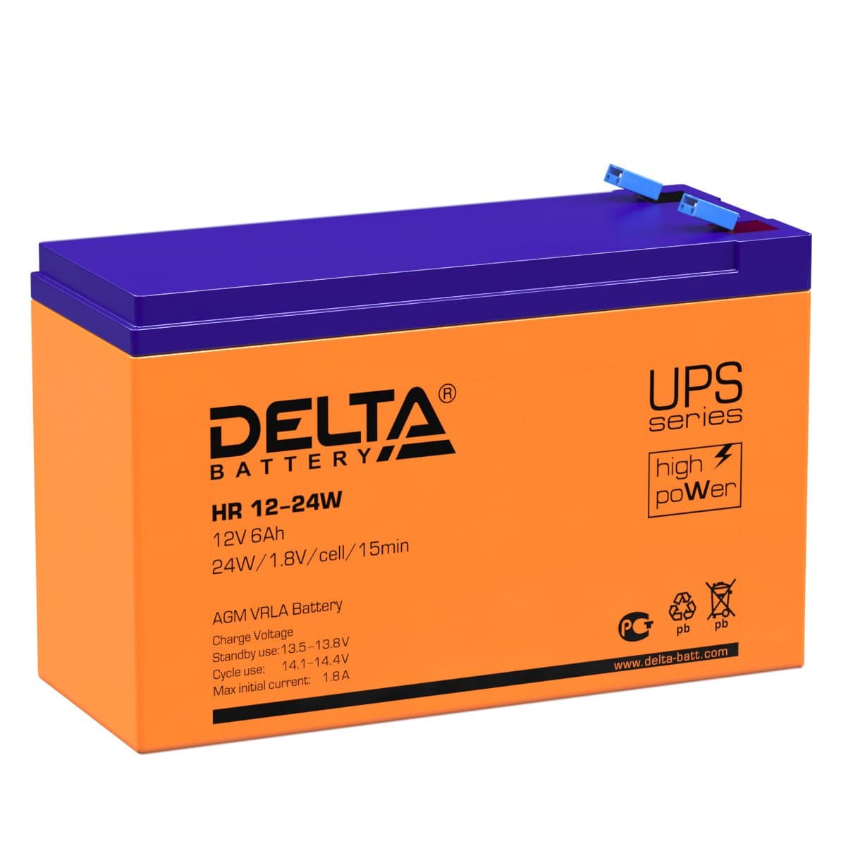 Delta Аккумуляторная батарея HR 12-24W (12V/6Ah) HR 12-24 W