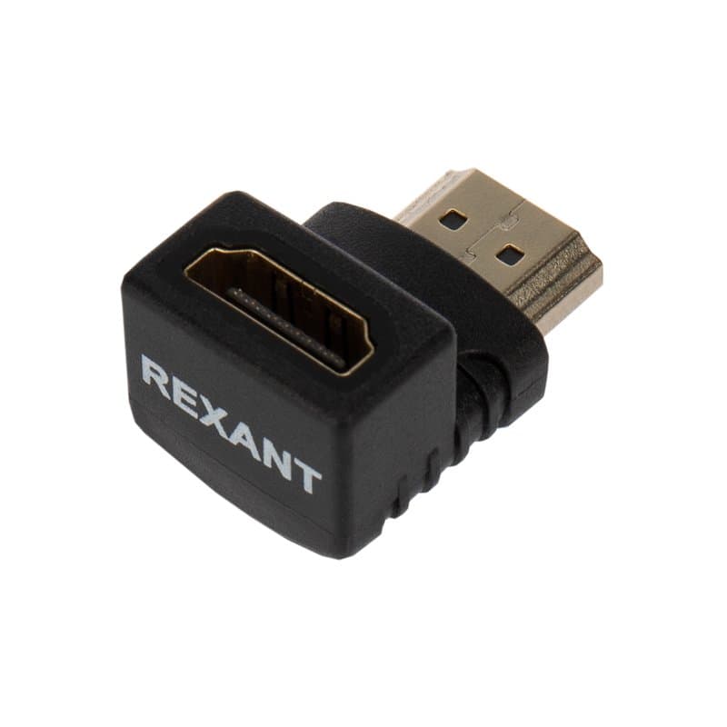 Переходник аудио (гнездо HDMI - штекер HDMI), угловой, (1шт.) Rexant 06-0176-A