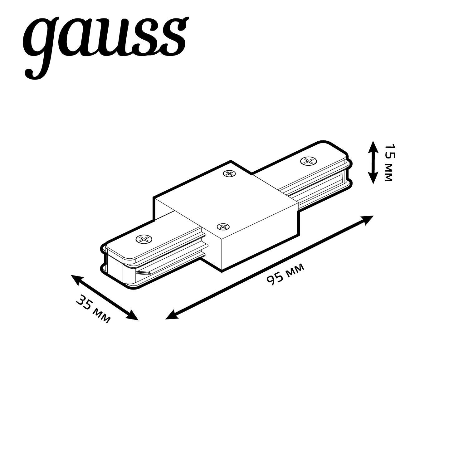 Gauss Коннектор для трековых шинопроводов прямой (I) белый TR106 — миниатюра 2