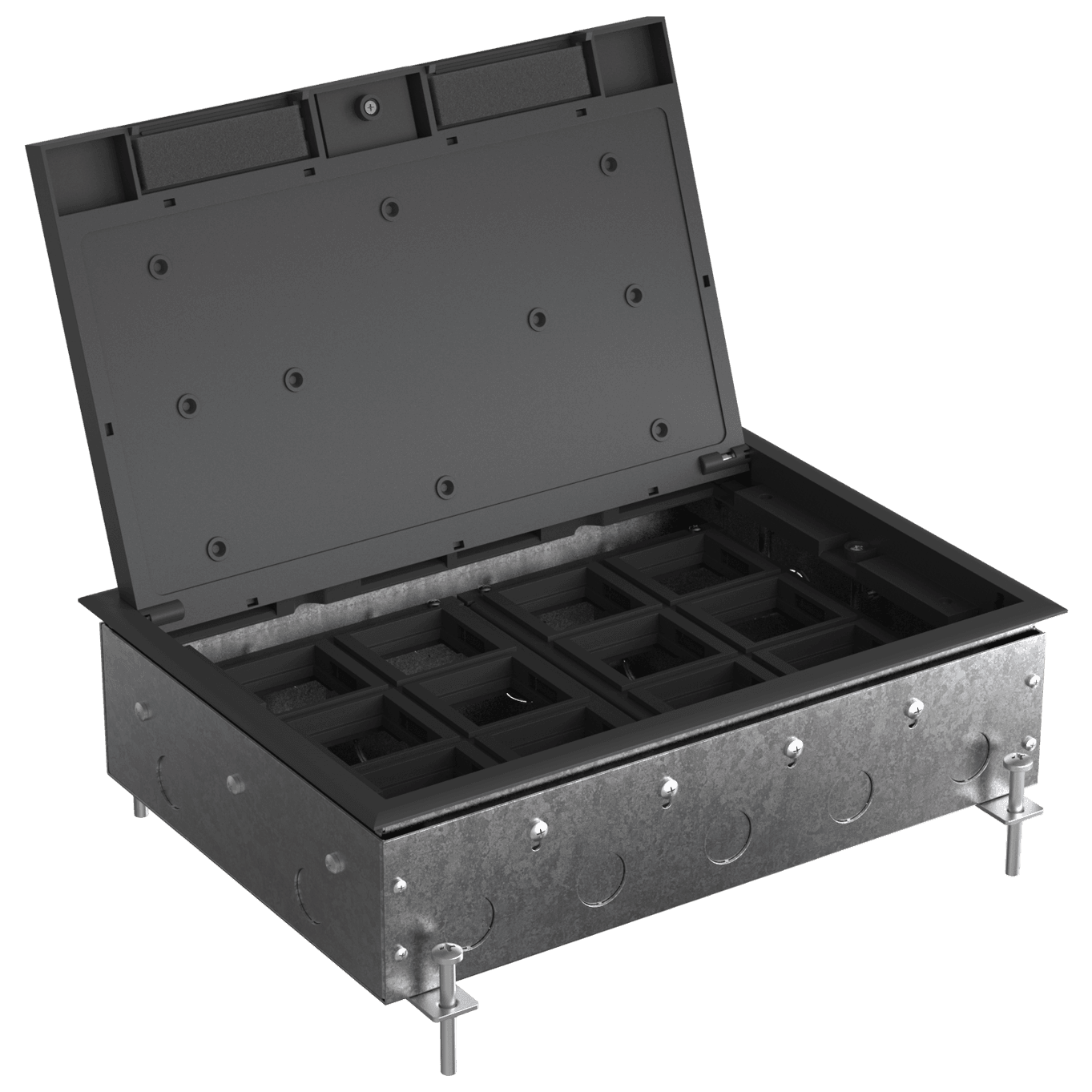 Systeme Elecrtic MultiDesk Люк на 24 модулей IP40 для бетонных полов с монтажной коробкой, тип MDK10 — миниатюра 6