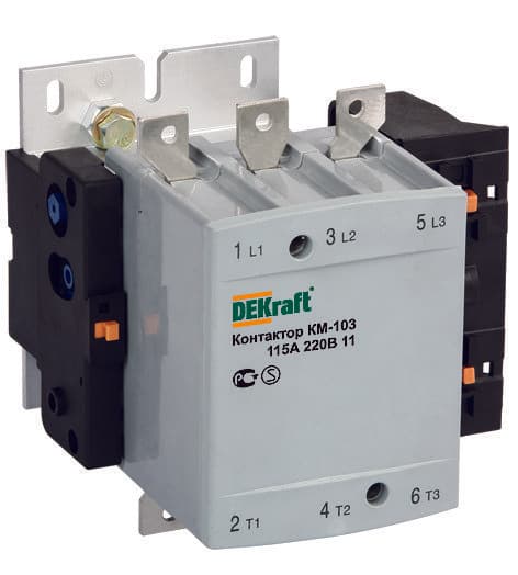 Dekraft Контактор 115А 380В АС3 1НО+1НЗ КМ-103