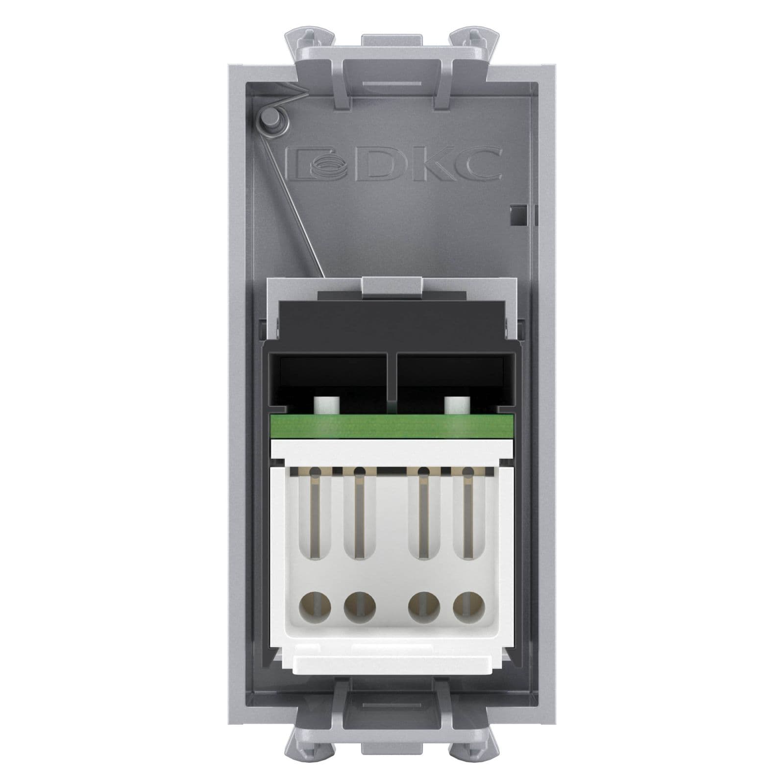 DKC Компьютерная розетка RJ-45 модульная, кат.5е, "Avanti", "Закаленная сталь", 1 модуль — миниатюра 3