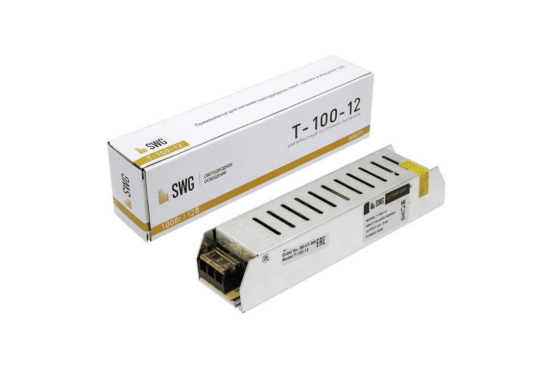 SWG Блок питания компактный (узкий), 100 W, 12V T-100-12