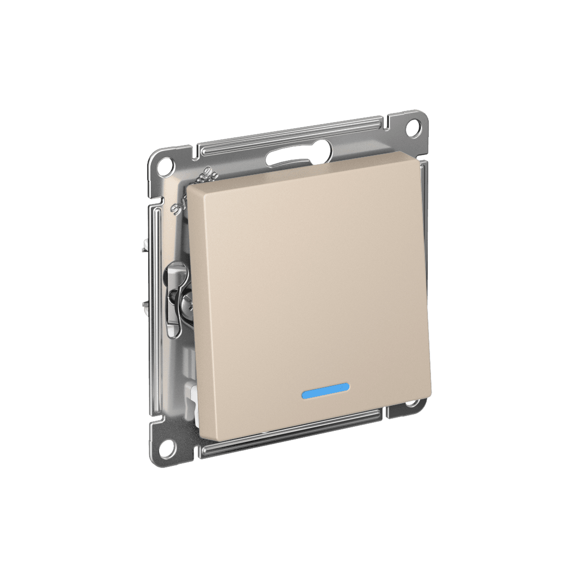 Systeme Electric AtlasDesign Песочный Выключатель 1-клавишный с подсвет., сх.1а, 10АХ, мех.,быстрозажим. клем.