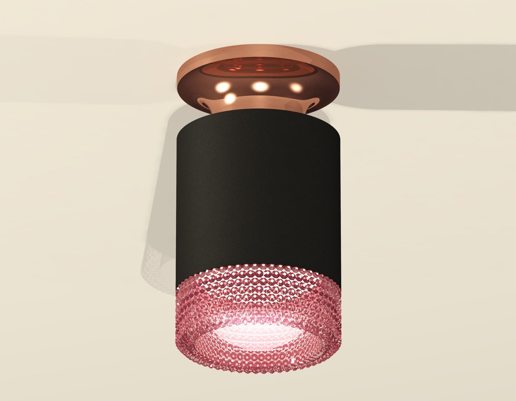 Ambrella Комплект накладного светильника XS6302182 SBK/PPG/PI черный песок/золото розовое полированное/розовый MR16 GU5.3 (N6906, C6302, N6152) — миниатюра 2