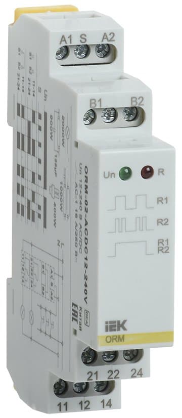 IEK ONI Импульсное реле ORM 2 контакта 12-240 В AC/DC