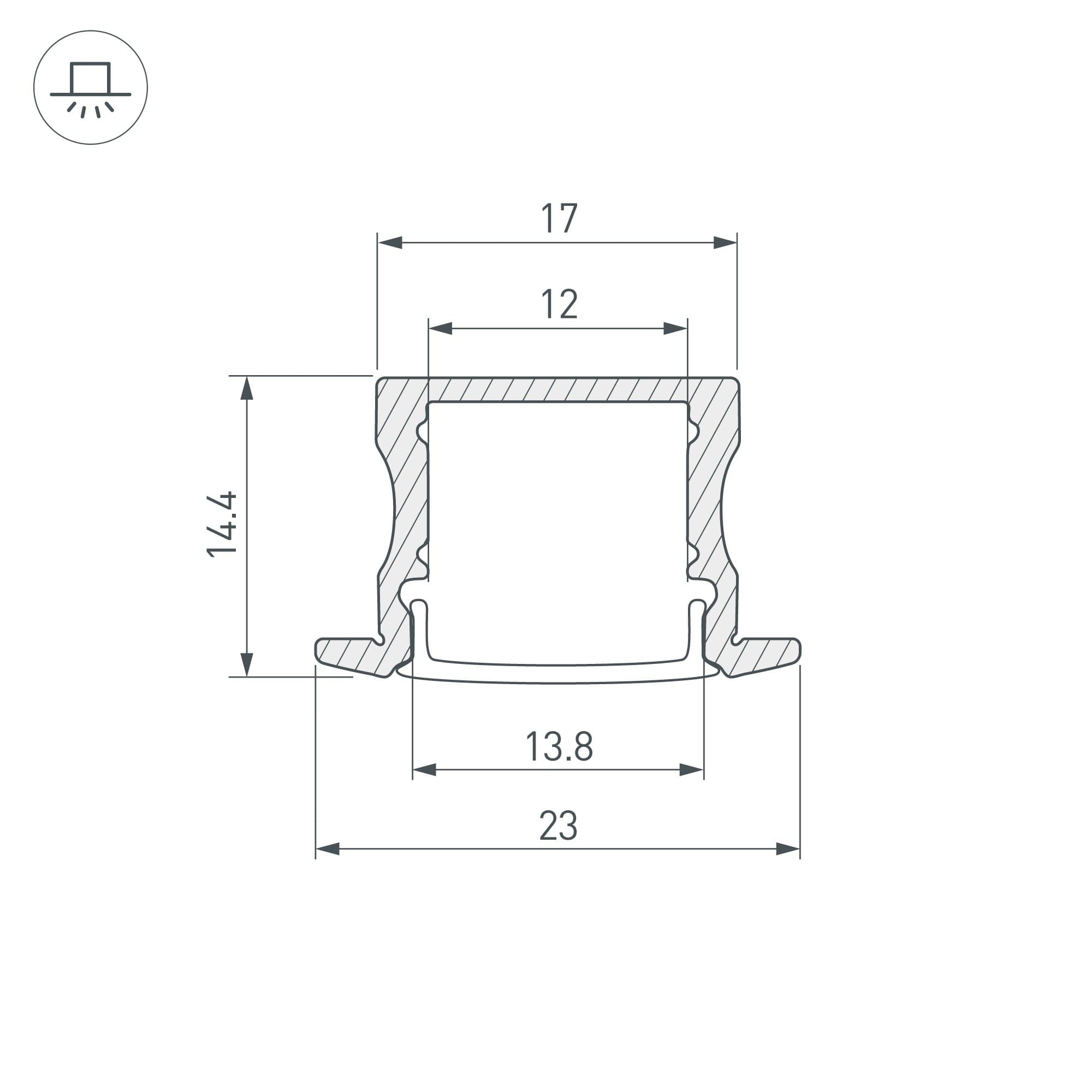 Arlight Профиль ARH-LINE-2315-F-2000 ANOD GOLD (Алюминий) 039991 — миниатюра 2