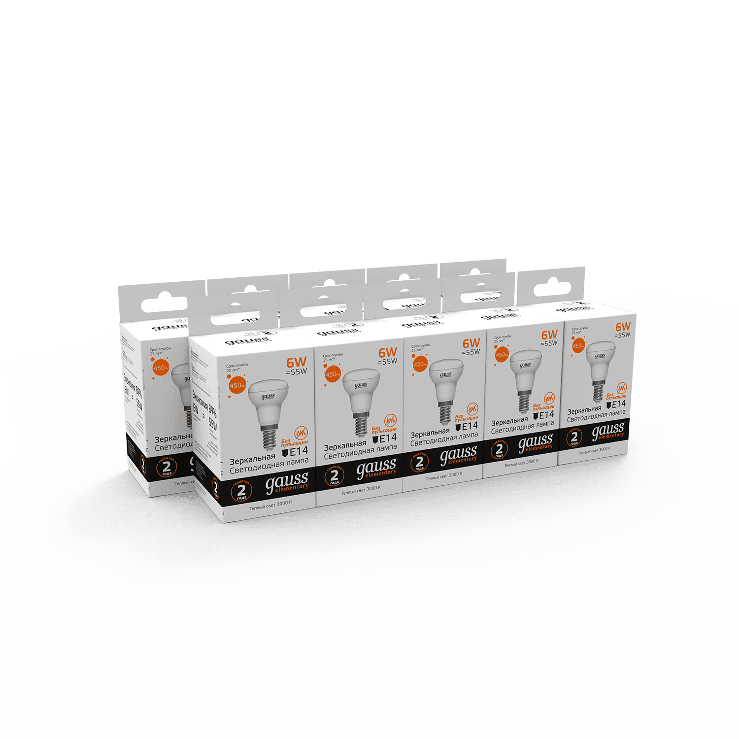 Gauss Лампа Elementary R50 6W 450lm 3000K Е14 LED 1/10/50 63116 — миниатюра 6