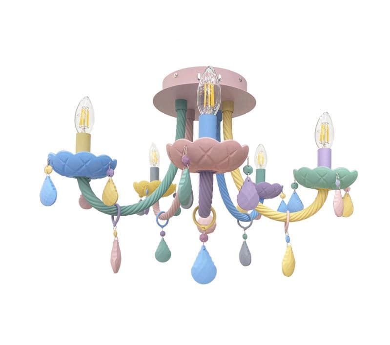 Kink Light 074175-5 Люстра Астрид мультиколор d58 h43 E14 5*40w