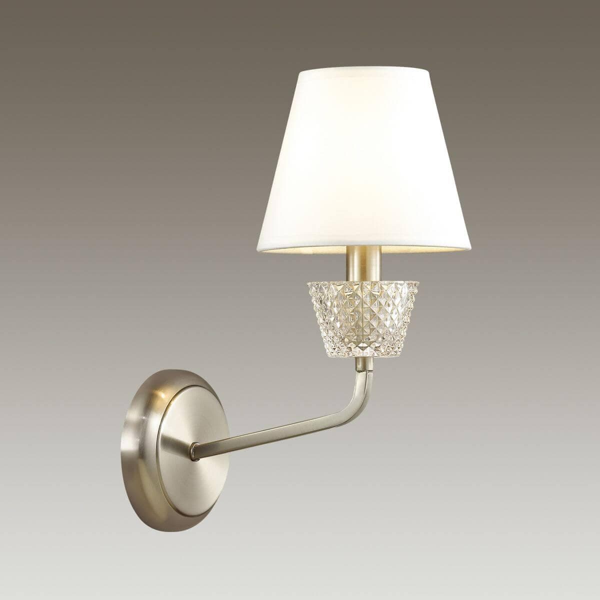 Lumion 4433/1W LN20 225 никель, белый, стеклянный декор Бра E14 1*40W 220V ABIGAIL — миниатюра 4