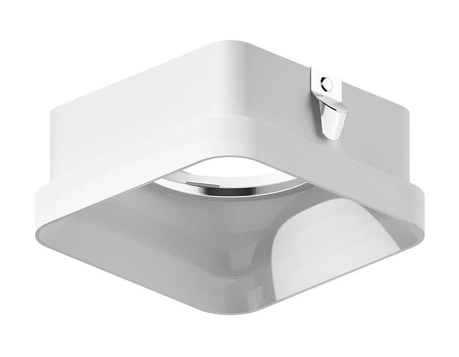 Ambrella Насадка передняя для корпуса светильника с размером отверстия 70*70mm N7755 FR белый матовый 70*70*H33mm Out10mm MR16 — миниатюра 1