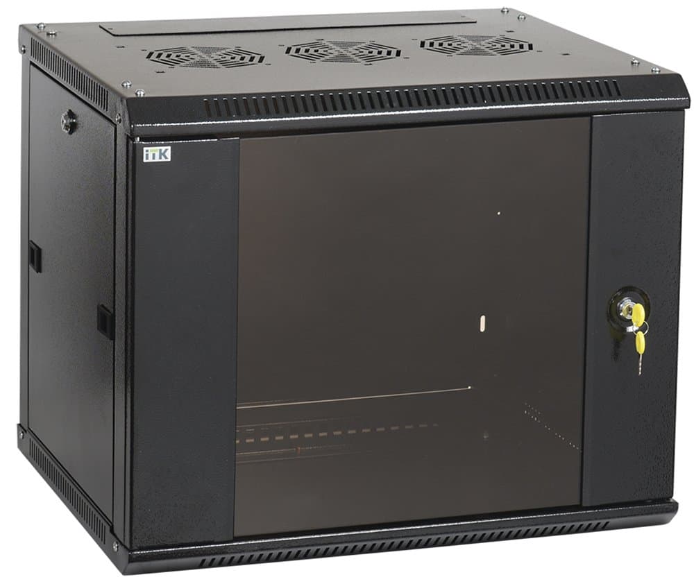 IEK LINEA W ITK Шкаф LINEA W 6U 600x450 мм дверь стекло, RAL9005 LWR5-06U64-GF — миниатюра 2