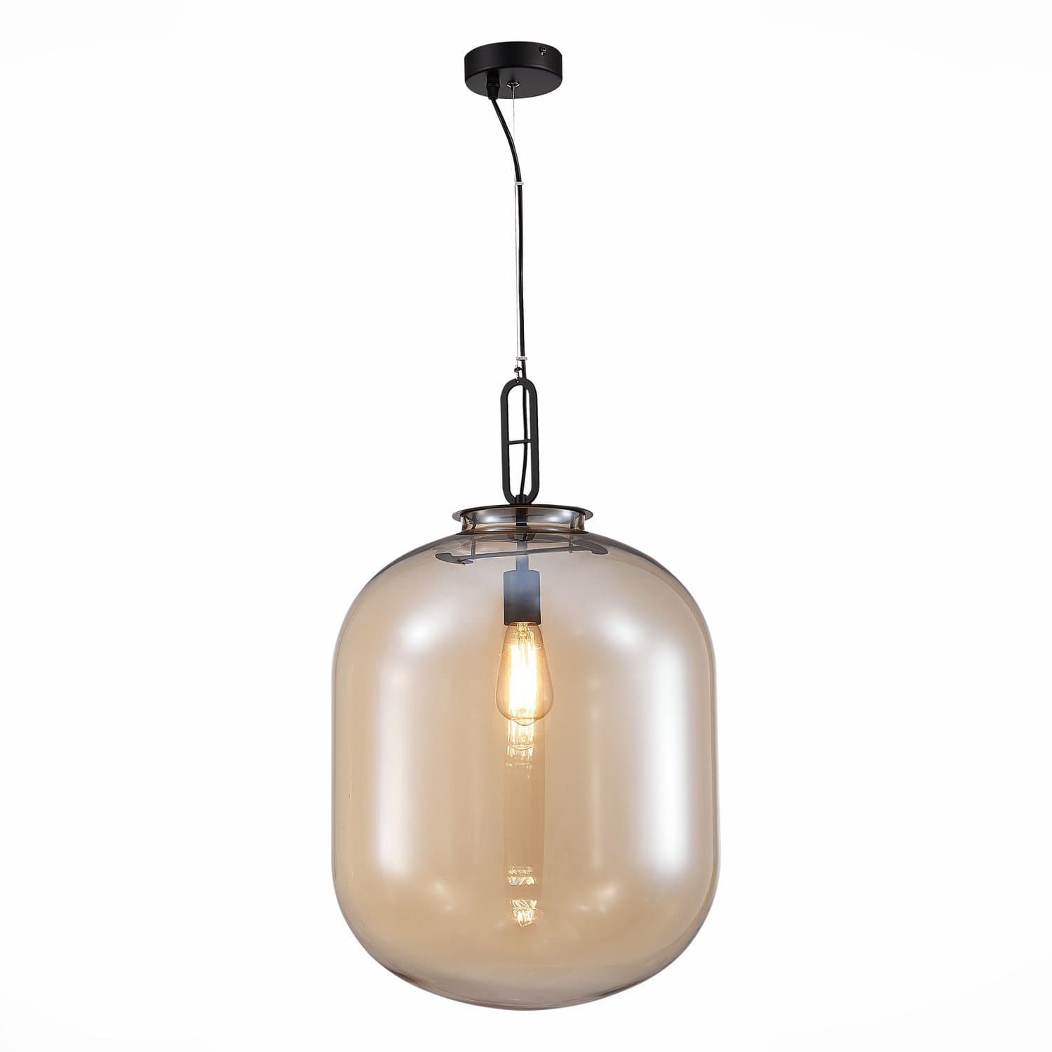 ST Luce SL1050.423.01 Светильник подвесной Черный/Коньячный E27 1*40W