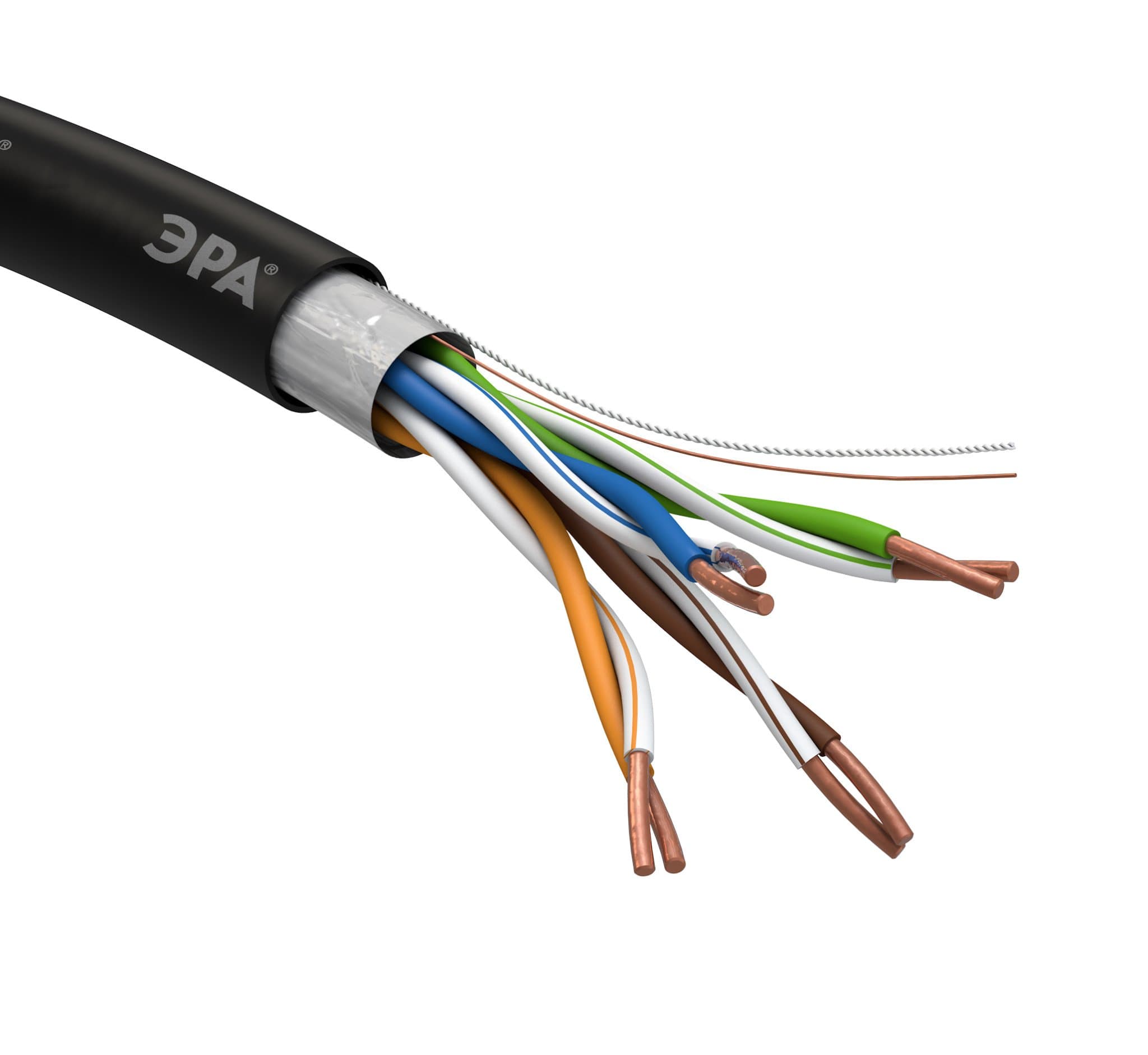 ЭРА FL-4-PE Кабель витая пара F/UTP 4x2x24AWG Cat5e CU PE OUTDOOR 305 м SIMPLE