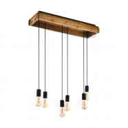 Eglo WOOTTON Подвесной потолочный светильник (люстра) WOOTTON, 6Х40W, E27, L810, B220, H1100, сталь/дерево, 43592