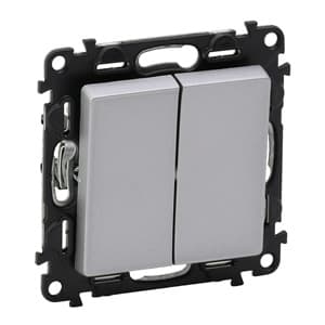 Legrand Valena LIFE DIY Алюм Переключатель 2-клавишный 10А 250В 752608 — миниатюра 2