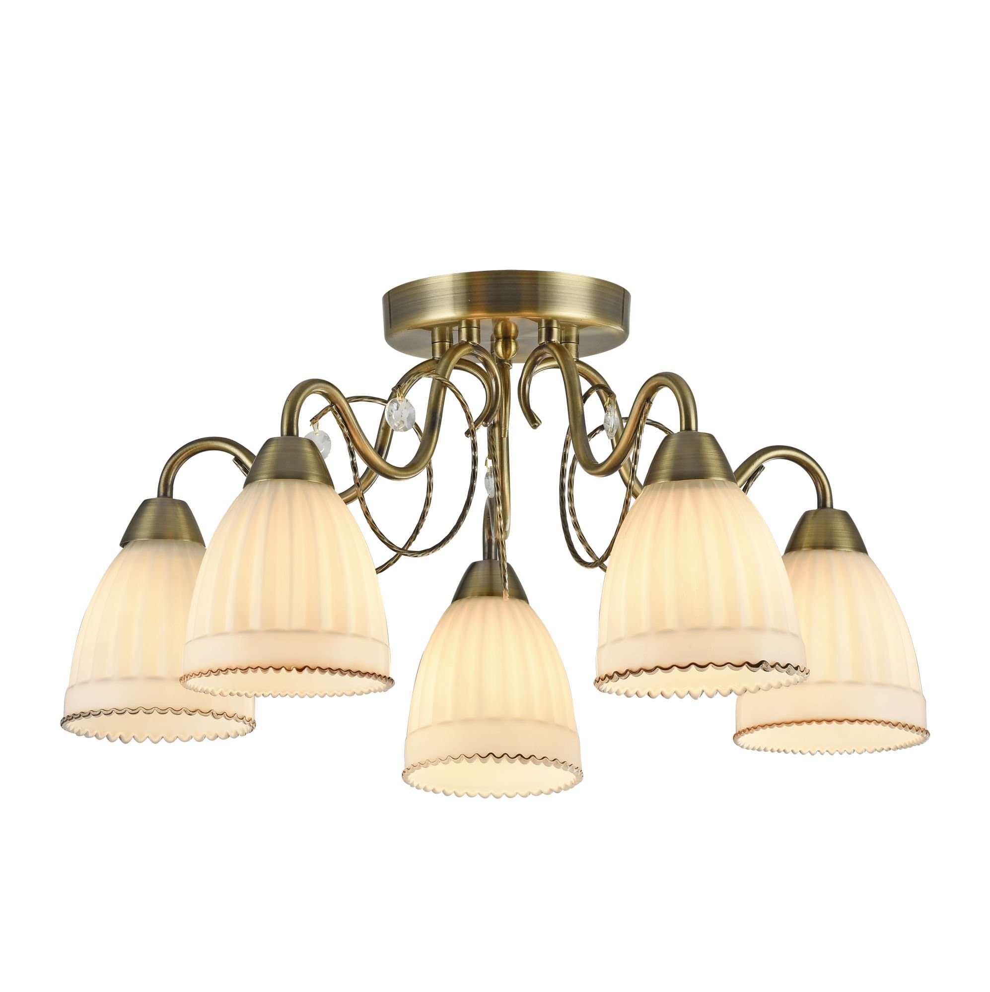 Freya Classic Letizia Бронза Потолочный светильник E14 40W FR2757-PL-05-BZ — миниатюра 3