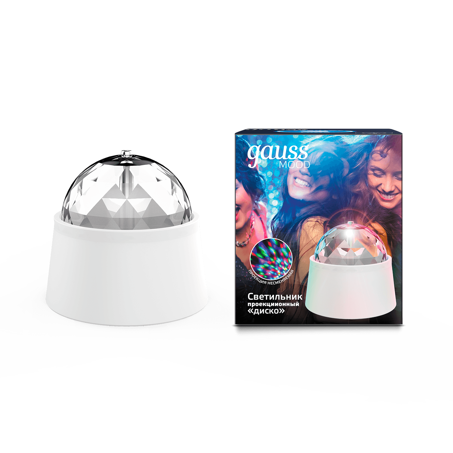 Gauss Светильник "диско" 3W 220-240V белый с фиксированной проекцией с кабелем электропитания и выключателем LED DIY0021 — миниатюра 8