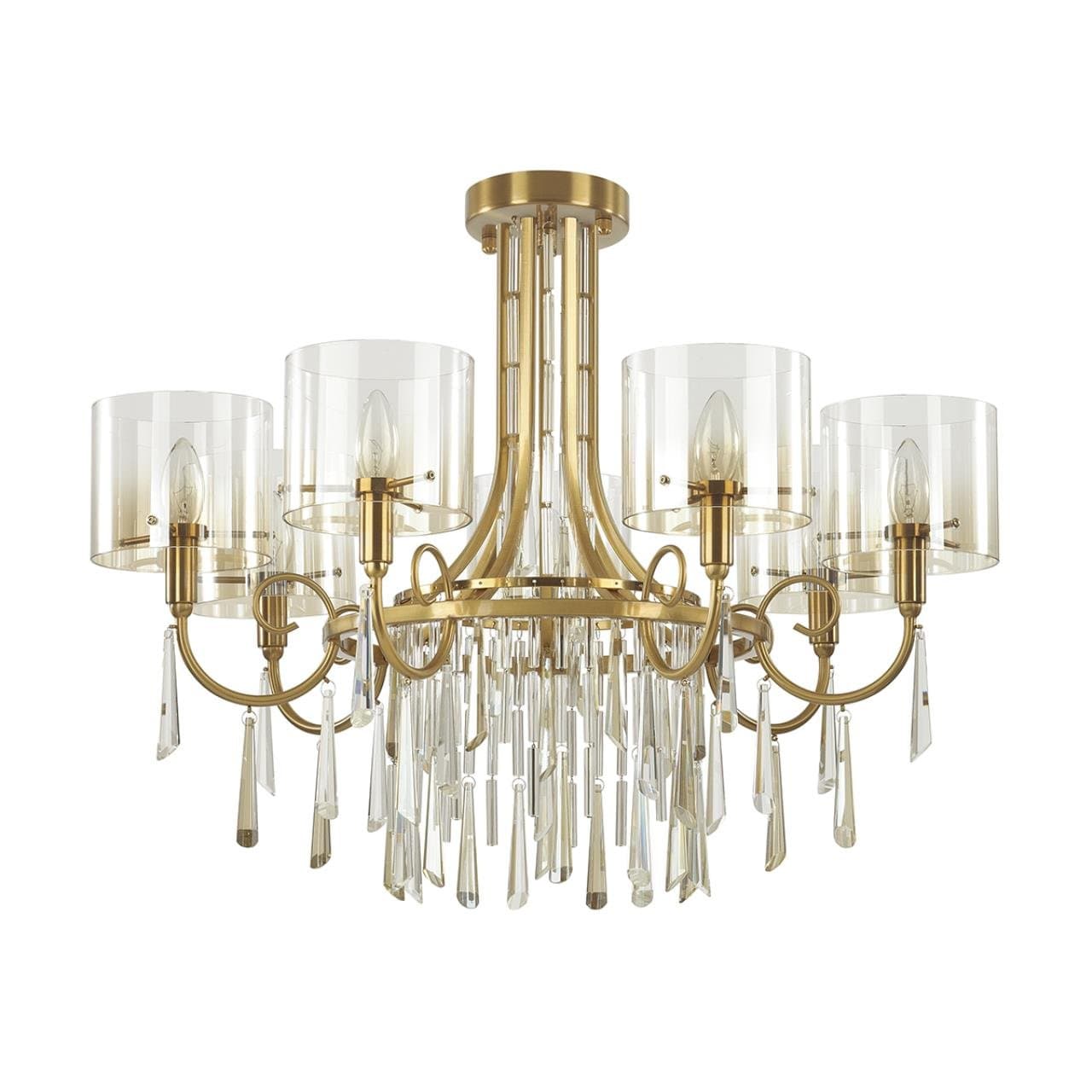 Odeon Light 4886/7 HALL ODL_EX23 41 бронзовый/янтарн./металл/стекло Люстра E14 7*40W NICOLE