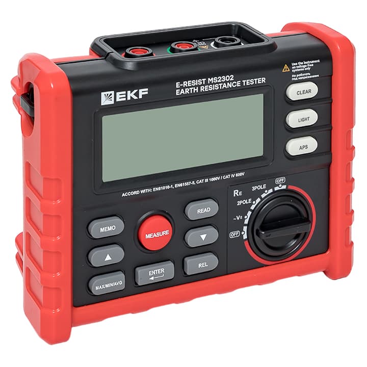 Измеритель сопротивления заземления цифровой E-Resist MS2302 EKF Professional — миниатюра 1