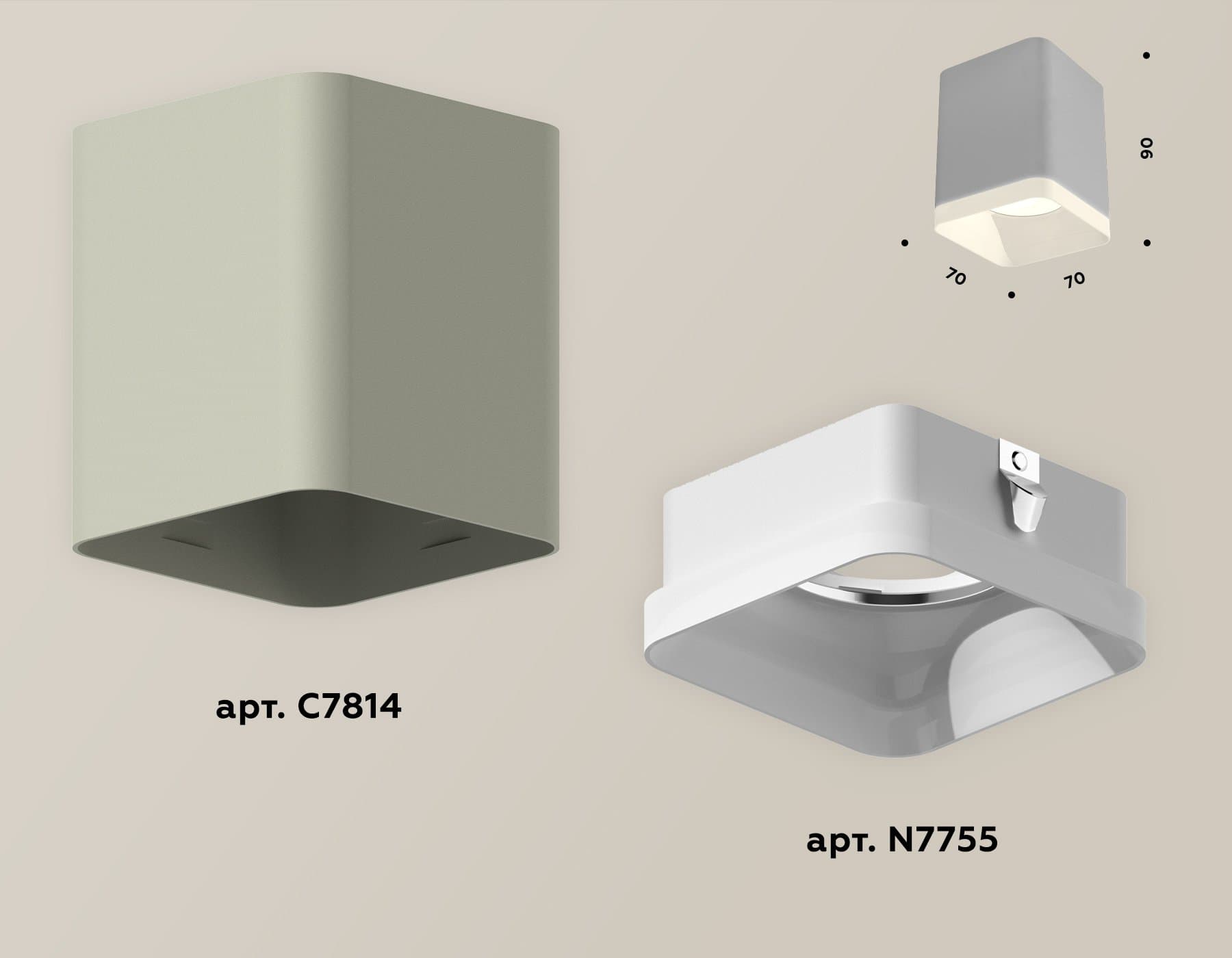 Ambrella Комплект накладного светильника с акрилом XS7814010 SGR/FR серый песок/белый матовый MR16 GU5.3 (C7814, N7755) — миниатюра 3