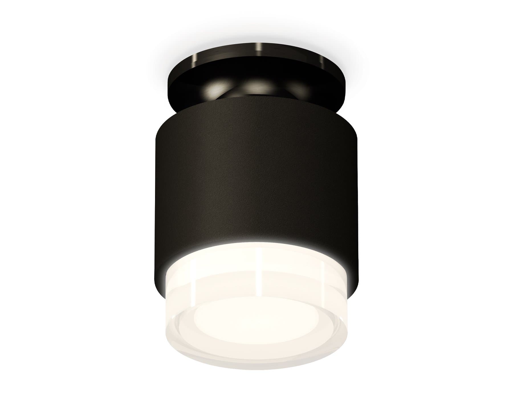 Ambrella Комплект накладного светильника с акрилом XS7511065 SBK/PBK/FR черный песок/черный полированный/белый матовый MR16 GU5.3 (N7926, C7511, N7160 — миниатюра 1