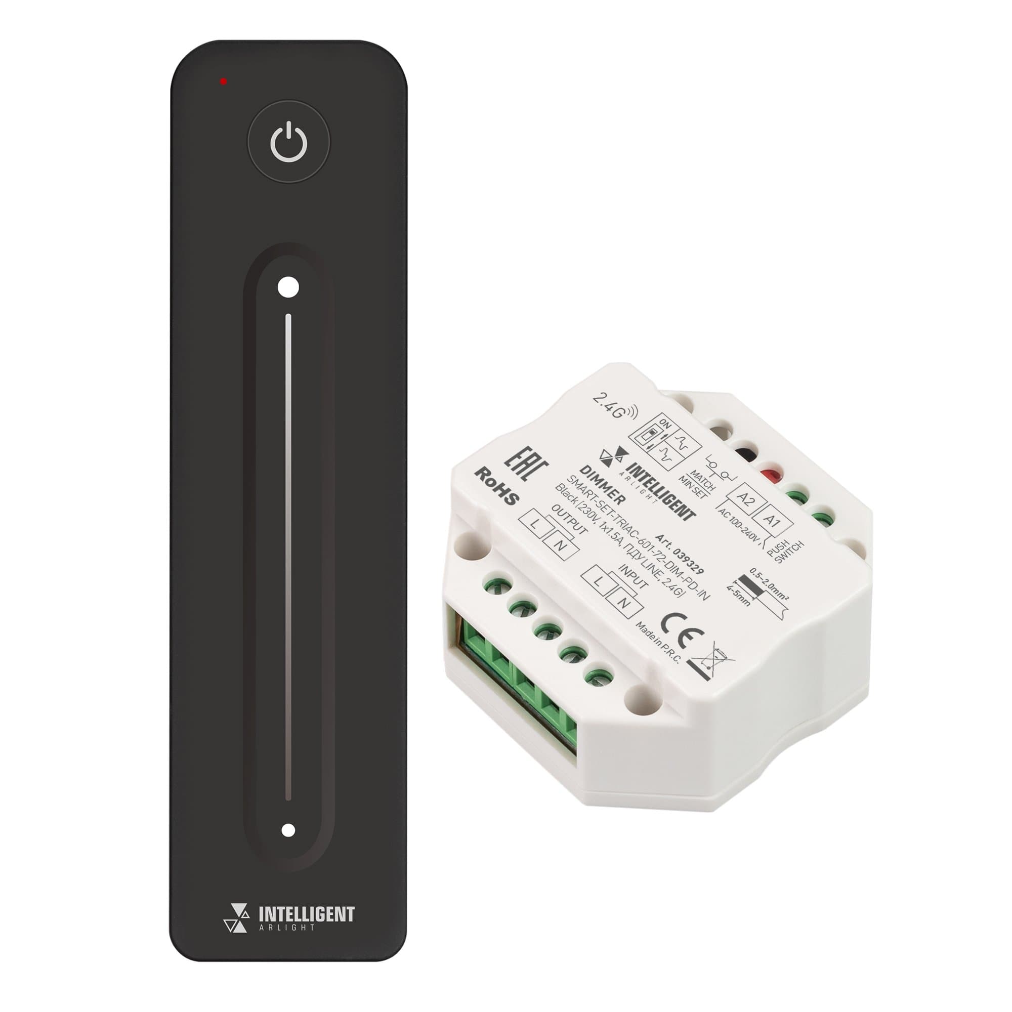 Arlight INTELLIGENT ARLIGHT Диммер SMART-SET-TRIAC-601-72-DIM-PD-IN Black (230V, 1x1.5A, ПДУ LINE, 2.4G) (IARL, IP20 Пластик, 5 лет) 039329 — миниатюра 1