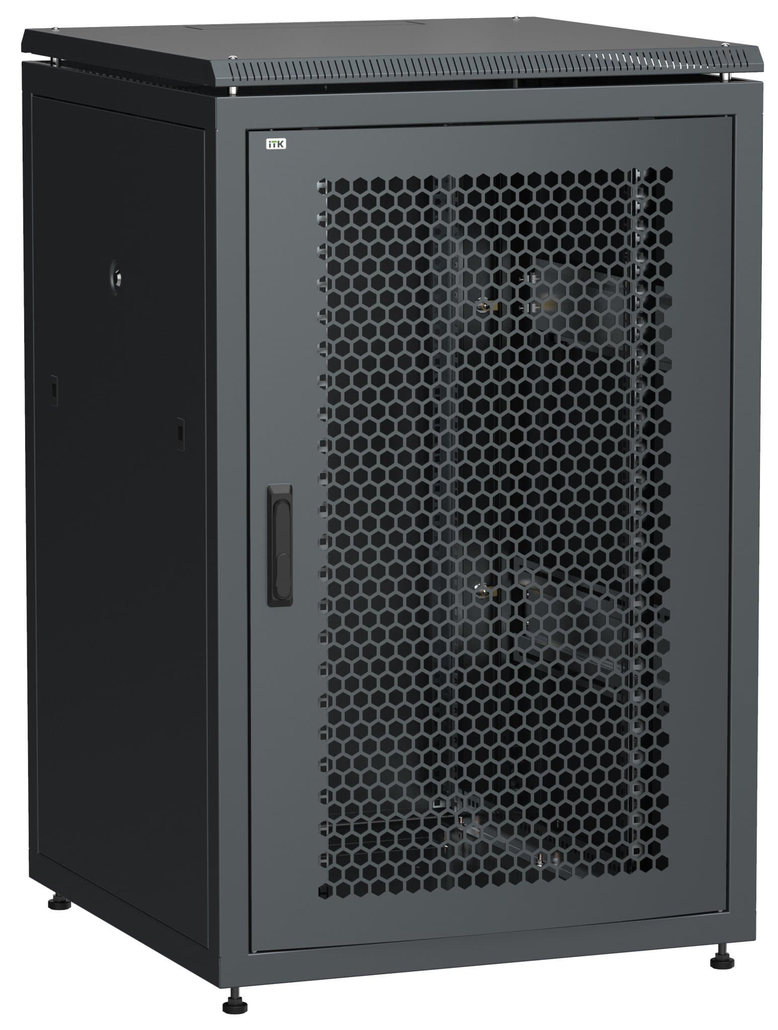 IEK LINEA N ITK 18U 800х800мм перфорированная передняя дверь, задняяя металлическая черный LN05-18U88-PM